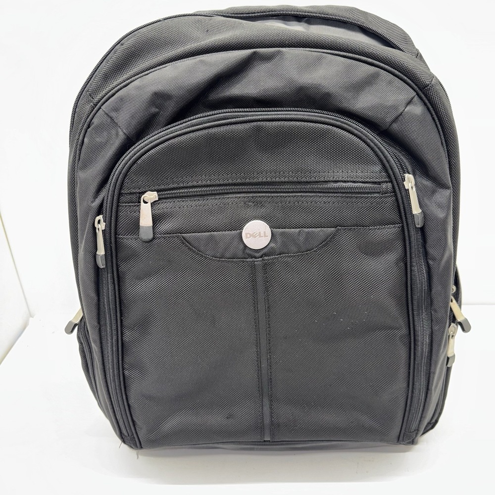 Dell 15 in Laptop Backpack Black Polyester Padded Solid w/ Multiple Compartments